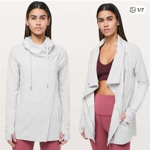 Lululemon Coast Easy Wrap Heathered Core Ultra Light‎ Grey 4 Sweater Sweatshirt